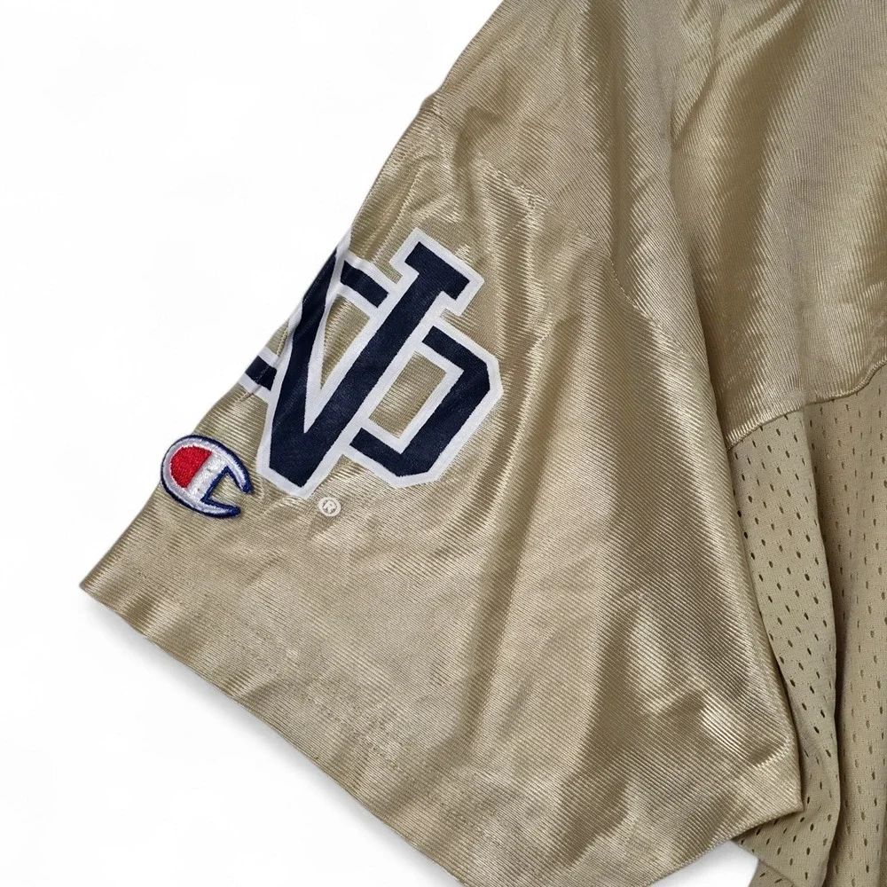 VTG 90s Champion Notre Dame Jersey Youth XL 18-20 Gold Mesh Made in USA #3 Irish